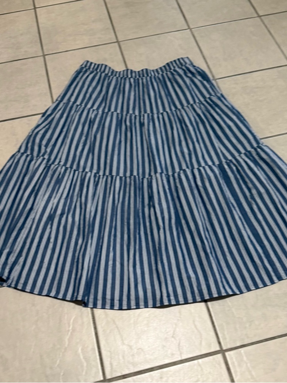 Old Navy Blue and White Striped Maxi Skirt
